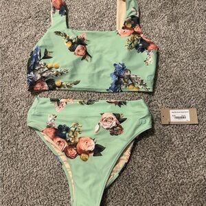 Albion Mint Floral Swim Suit